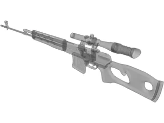 SVD Dragunov 3D Model preview
