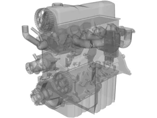 Ford 2.3 Engine 3D Model preview