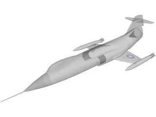 Lockheed F-104 Starfighter 3D Model preview