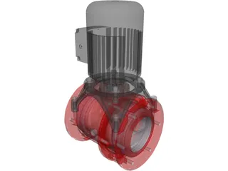 Screw Pump and Motor 3D Model preview