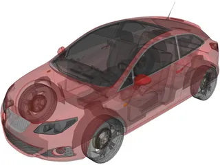 Seat Ibiza (2008) 3D Model preview
