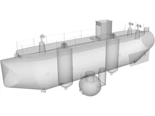 Trieste Submarine 3D Model preview