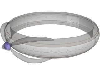 Platinum Engraved Ring 3D Model preview