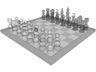 Chess Set 3D Model preview