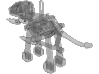 Mechanical Dinosaur Toy 3D Model preview