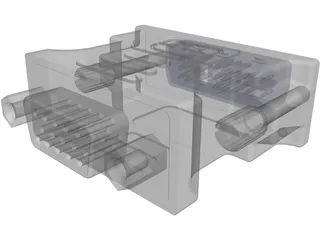 DVI-VGA Adaptor 3D Model preview