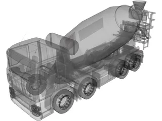 MAN TGA Beton Mixer 3D Model preview