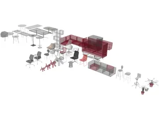 Furniture Set 3D Model preview