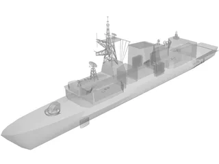 Halifax Class Frigate 3D Model preview
