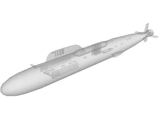 Yasen Class Submarine 3D Model preview
