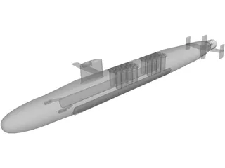 Le Triomphant class Missile Submarine 3D Model preview