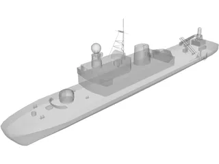 As-Siddiq class missile boat 3D Model preview