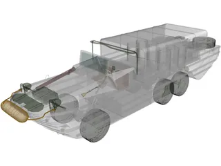 Amphibian Duck 3D Model preview