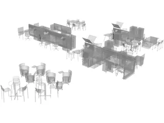 Office Furniture Set 3D Model preview