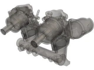 Carburetor SU HS2 3D Model preview
