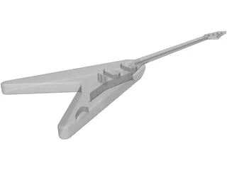 Flying V Neck Electric Guitar Body 3D Model preview
