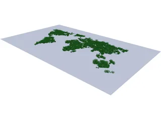Digital World Map 3D Model preview