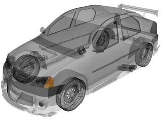 Dacia Logan Tuning 3D Model preview