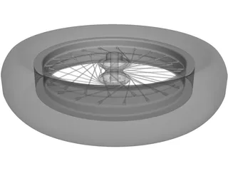 Wheel Rear 20 spoke 3D Model preview