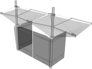 Bus Stop Shelter 3D Model preview
