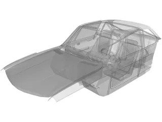Interior BMW 3.0 CSL (1971) 3D Model preview