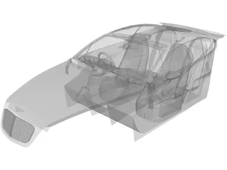 Interior Bentley Continental GT (2004) 3D Model preview