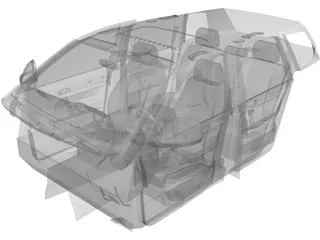 Interior Volkswagen Touareg R50 (2008) 3D Model preview