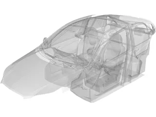 Interior Chevrolet Aveo (2008) 3D Model preview
