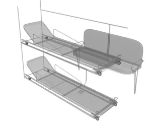 Rear Seats for Ambulance 3D Model preview