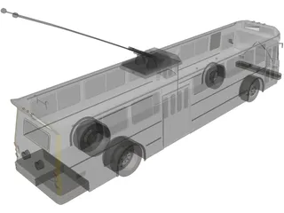 Trolley Bus 3D Model preview