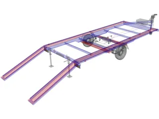 Military Trailer 3D Model preview