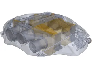 Brake Caliper Alcon GT 3D Model preview
