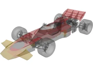 Lotus 72C F1 Car 3D Model preview