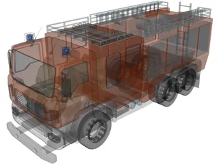 MAN Firetruck 3D Model preview