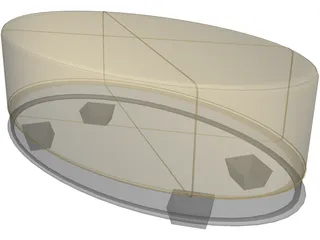 Oval Taburet 3D Model preview