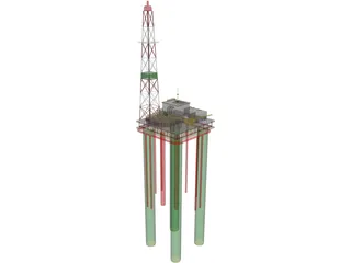 Oil Platform 3D Model preview