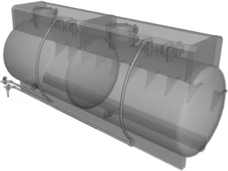 Truck Mount Fiberglass Chemical Tank 3D Model preview