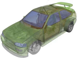 Ford Escort RS Cosworth (1993) 3D Model preview