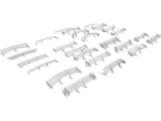 Spoiler Collection 3D Model preview