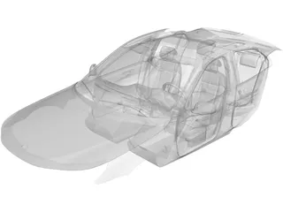 Interior Saab 9-3 TurboX 3D Model preview