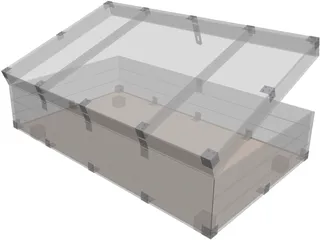 Wooden Coffee Chest with Stainless Latches 3D Model preview