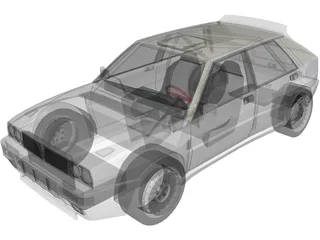 Lancia Delta HF Rally Car 3D Model preview