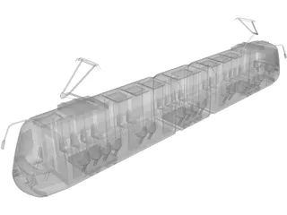 Streetcar Modern City 3D Model preview