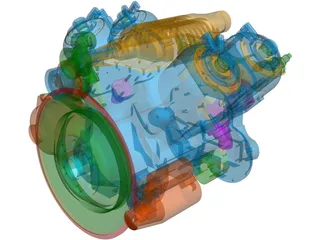 V4 Engine 3D Model preview