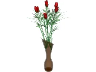 Vase with Flowers 3D Model preview