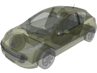 Peugeot 207 1.6 HDI 3D Model preview