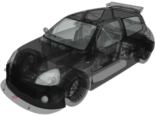 Renault Clio V6 Sport (2003) 3D Model preview