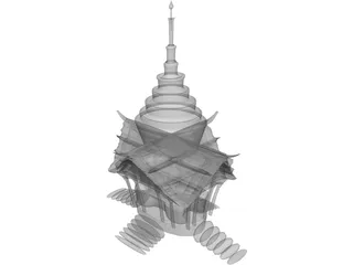 Thai Temple 3D Model preview