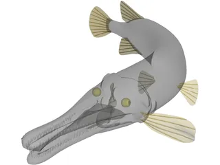 Alligator Gar (Atractosteus Spatula) 3D Model preview