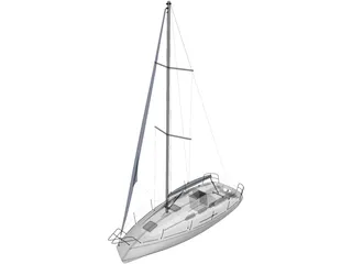 Sailboat Yacht 3D Model preview